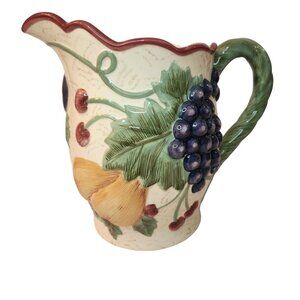Noble Excellence Napa Valley 80 oz. Majolica Style Ceramic Pitcher